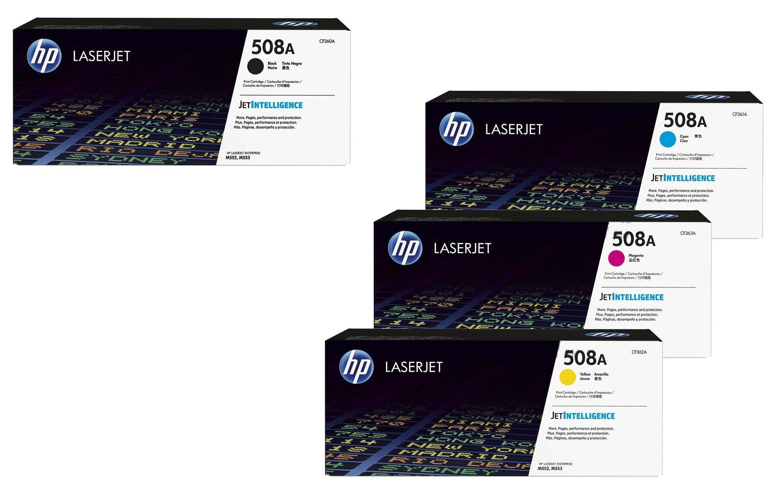 HP Original 508A Toner schwarz cyan magenta gelb CF360A CF361A CF362A CF363A 4er Set Multipack