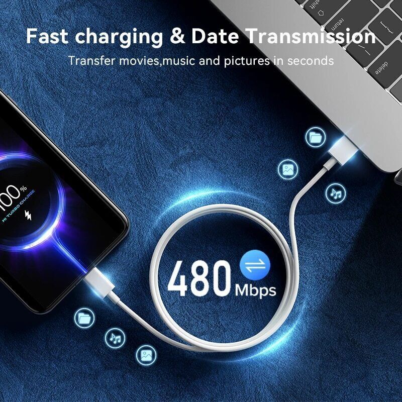 Xiaomi 6A USB Typ-A zu Typ-C Cable 120W Schnell Ladekabel Datenkabel 1m