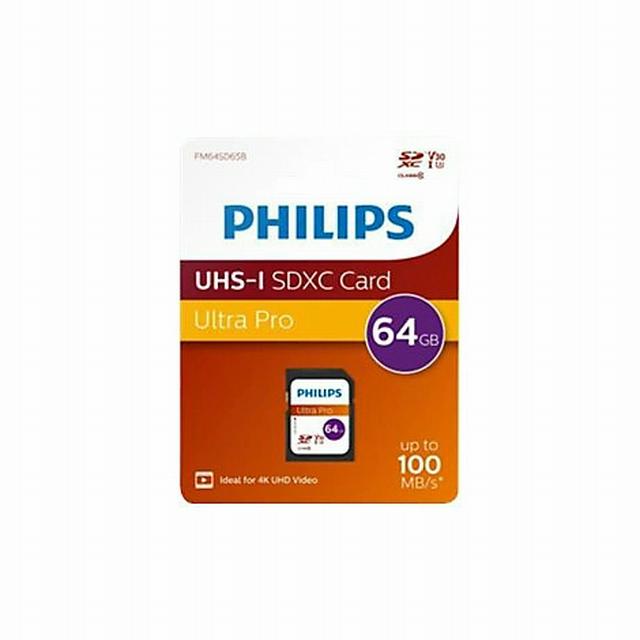 Carte Philips SDXC 64 Go Classe 10 UHS-I U3 V30 A1