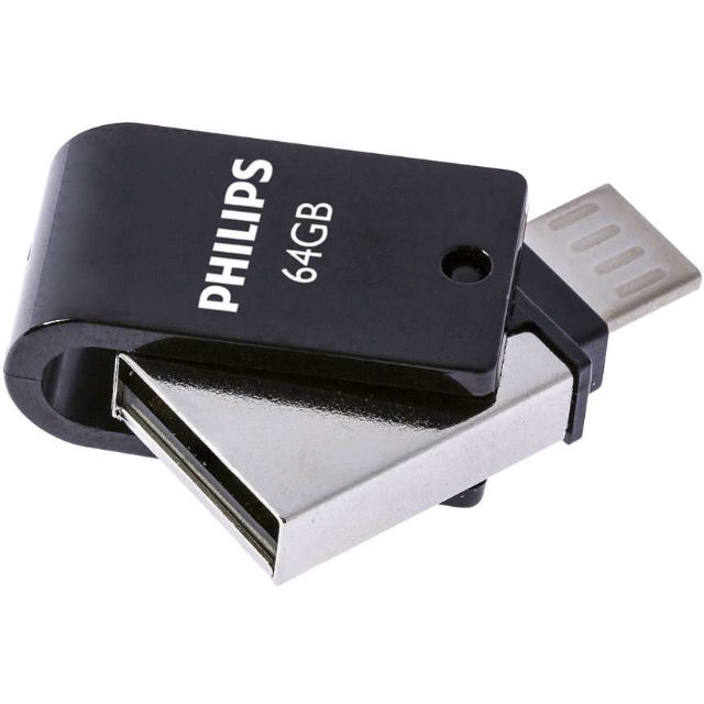 Philips FM64DA148B Micro USB 2.0 2 en 1 64 Go