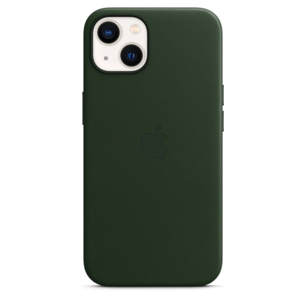 Étui en cuir Apple avec MagSafe (iPhone 13) Noir Vert