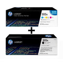 HP Original 305A Toner Cyan, Magenta, Gelb, Schwarz (CF370AM, CE410A) 4er Set Multipack