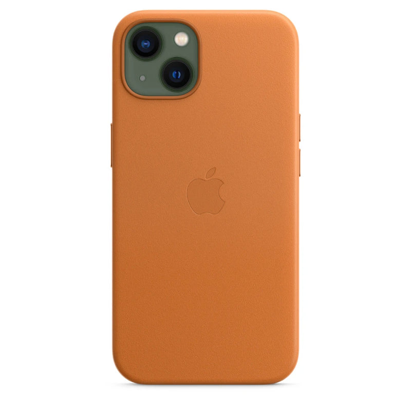 Apple Étui en cuir avec MagSafe (iPhone 13) Or Marron
