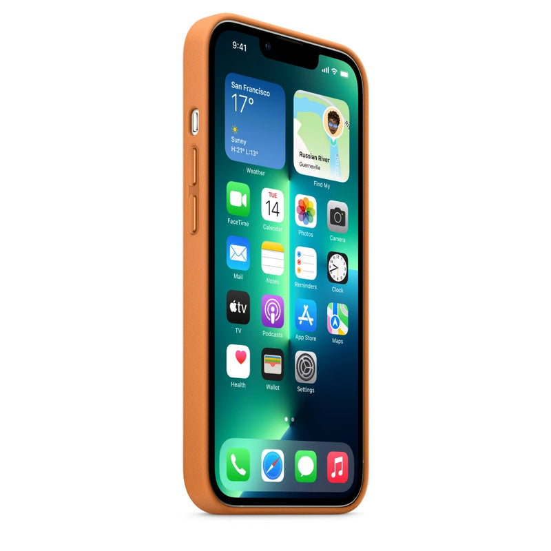 Apple Leder Case mit MagSafe (iPhone 13 Pro) Goldbraun