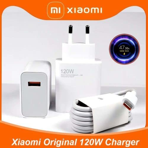 Chargeur Xiaomi Mi Turbo 120W Type-C Adaptateur secteur PD Charge rapide  Compatible avec iPhone iPad Xiaomi Huawei Ordinateur portable Emballé avec  un câble USB vers Type-C Chargeur rapide 